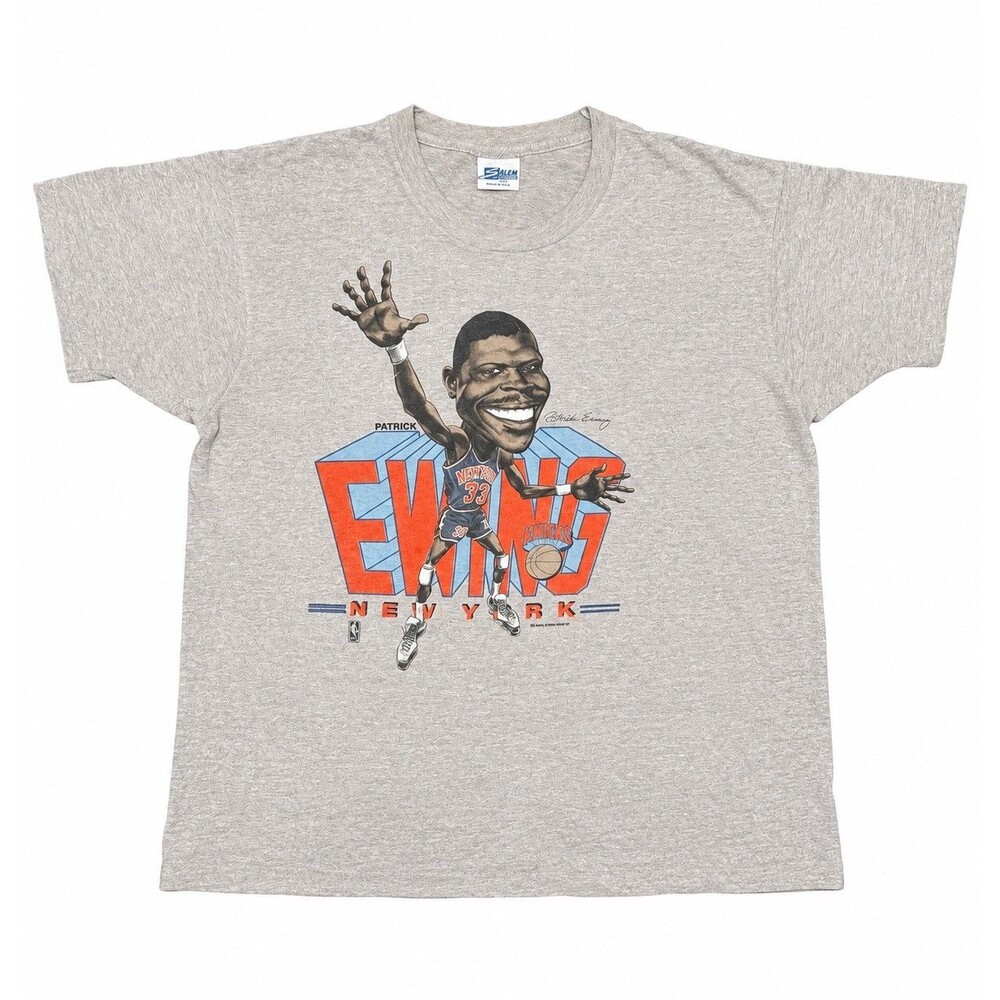 Vintage 1985 New York Knicks Patrick Ewing Caricature T Shirt Size Large Salem